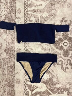 Allihop Bandeau Bikini Set in Deep Navy